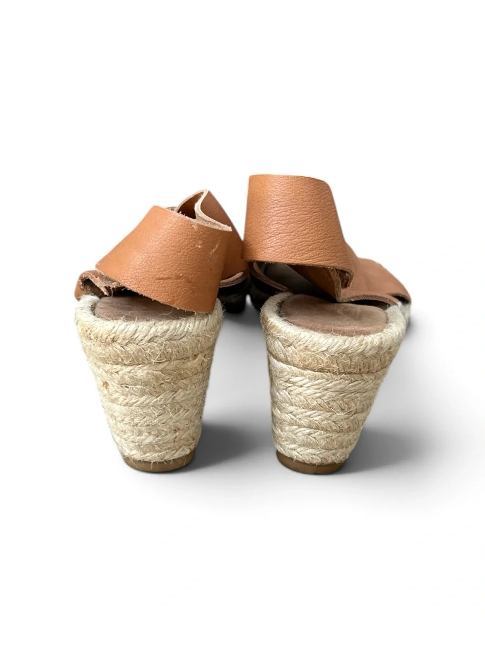 Maypol Tan Leather Espadrille Wedge Sandals EU 38 US 7.5–8 Spain